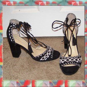 NEW Ivanka Trump Suede Ankle lace heels size 8-8.5